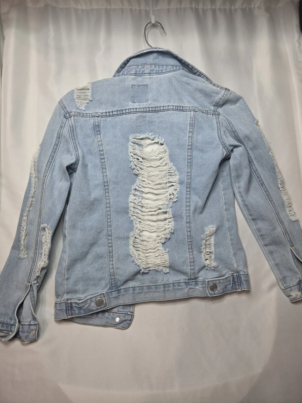 GB Girls Girls Blue Denim Jacket Button Front Long Sleeve Short, Size M